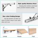 4 Pcs Folding Shelf Brackets, 20 Inch Shelf Brackets Heavy Duty Collapsible Triangle Stainless Steel L Brackets