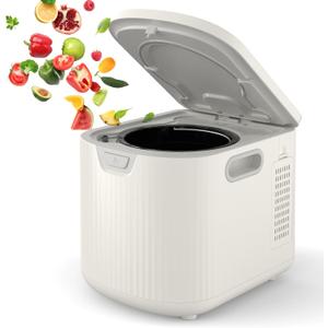 2.5L Electric Composter Countertop, 3 Modes Kitchen Smart Compost Bin with Auto Cleaning, LED Display, Turns Kitchen Waste Into Dry Manure, Low Noise Food Waste Compost Machine (white)