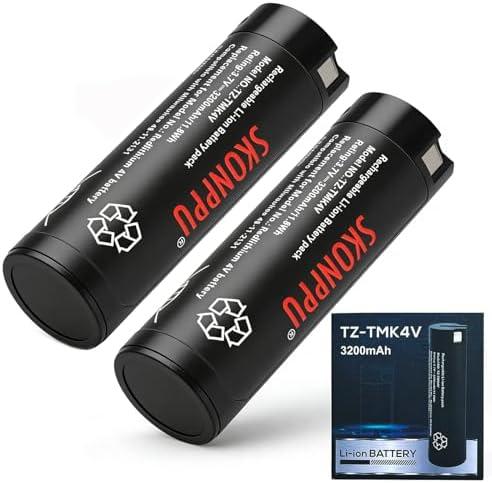 SKONPPU 1-Pack 4V Li-ion Battery for Milwaukee Headlamp&Flashlight Red Lithium 3.0 Battery 3200mAh USB Fast Charger - 20% Longer Runtime & 3X Faster Charge Compatible with Milwaukee 48-11-2131