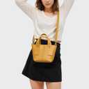 S-ZONE Leather Mini Crossbody Tote Bag Satchel Top-Handle Handbags Shoulder Purses with Adjustable Handle Strap