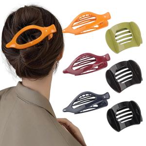 6 PCS French Flat Hair Clips for Women 2 Styles Large Matte Flat Claw Clips Strong Hold No-Slip French Hair Barrettes for Thick Thin Hair(Multicolor 1)