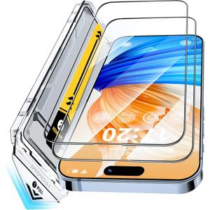 9H+ Tempered Glass Screen Protector for iPhone 16 Pro  2 Pack, Ultra-Thin 0.33mm Full Coverage, Bubble-Free Installation, Auto-Dust Removal, Case-Friendly, Crystal Clear HD Protection (Transparent)