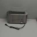 Elite Gourmet ECT4123 Long Slot 4 Slice Toaster, Extra Wide 1.5" and 5.1" Deep Slots, Bagel, Defrost & Cancel Functions, 6 Toast Shade Settings, Fits Bagels, Waffles, Artisan Breads, Stainless Steel