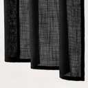 MIULEE Halloween Cafe Curtains 30 Inch Length Half Window Curtain Semi Sheer Farmhouse Short Linen Drapes for Kitchen Bathroom Basement Small Window, Rod Pocket Tier Curtains 2 Panels W26XL30, Black