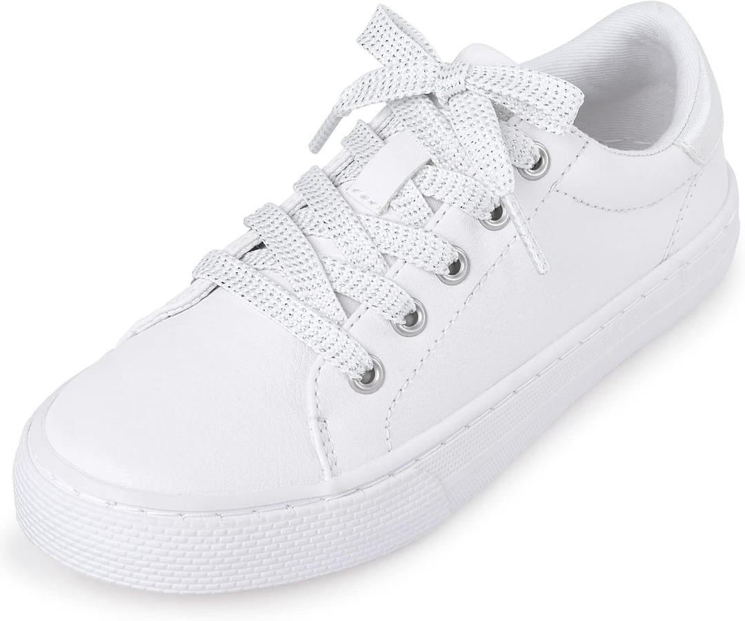 The Children's Place, girls, The Children's Place Girls Low Top Sneakers, Uniform Low Top Sneakers, White, 4 Big Kid