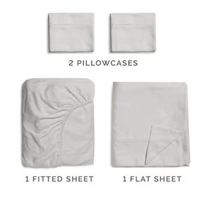 CGK Unlimited King Size Sheets- Cooling & Breathable Sheets- 60% Polyester, 40% Rayon Derived from Bamboo- Super Soft & Comfy for Hot Sleepers to Stay Cool- Light Grey