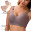 Women's Deep V Bras Wireless Comfortable Bra Supportive No Underwire Bras T-shirt Push Up Bralettes Plunge Seamless Bra (XL)