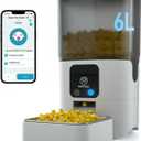 5G WiFi Automatic Cat Feeders: Smart Automatic Cat Food Dispenser with Slow Feeding Mode, Detachable for Easy Cleaning, Pet Feeder with Alexa, 1-30 Meals Per Day for Multiple Pets (6L/25 Cup)