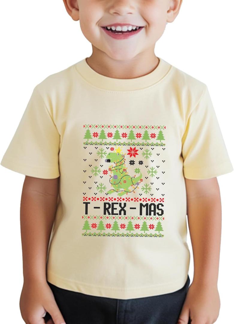 Toddler Boys Christmas Shirt Girls Kids Ugly Xmas T-Shirt Short Sleeve Cotton Tee Top 2T-8Y (7-8 Years)