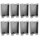 Relaxweex 8 Pack Plastic Shallow Electrical Box, 8 Cubic Inch Grey Shallow Outlet Box, Single Gang Old Work Junction Bulk, Length 4.25'', Width 2.4'', Depth 1.24'', Etl Certified