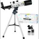 Telescope for Astronomy Beginners – 50mm Aperture Portable Refractor Telescope with Adjustable Tripod, 2 Interchangeable Eyepieces,Easy Set Up & Lightweight for Travel