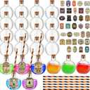 Baderke 24 Packs 6 oz Halloween Potion Drinks Cup with Straws and Stickers Plastic Potion Bottles Cocktail Ornament Balls for Halloween Christmas Centerpieces Party Decorative Supplies