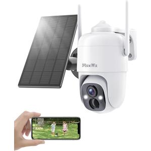 Solar Security Camera Wireless Outdoor, 360 View Qutdoor Cameras for Home Security with AI Motion Detection, 2K Color Night Vision, Two-Way Talk, IP66 Weatherproof, SD/Cloud Storage