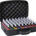 Drawing Ink Travel Case - Holds 54pcs 1oz Drawing Inks, PU Memory Foam Cap Sealer (Case Only)