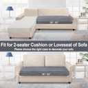 NAISI Couch Cushion Covers 1 Piece Velvet Stretch Loveseat Cover or 2 Seat Sofa Cover Soft Individual Couch Covers for Sectional Sofa(1 PC for 2-Seat Cushion or Loveseat,Dark Grey)