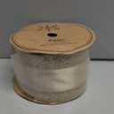 Ribbli Champagne Gold Wired Ribbon Satin with Glitter Edge 2.5 Inch Champagne Christmas Ribbon for Tree Gift Wrapping Wreaths Garland Topper Bows Crafts Home Decor -10 Yards