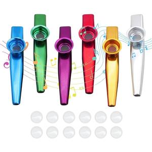 Metal Kazoo Percussion Instrument Multipack Kazoo Musical Instruments for Music Play and Instrumental Accompaniment Metal Kazoos Flute Pack of 6