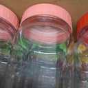 novelinks 16 oz Plastic Mason Jars with Colorful Lids, Leakproof 16oz Clear Plastic Jars with Lids, Reusable Storage Containers for Household Use (16 Pack)