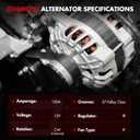 Alternator Compatible for Acura for ILX 2.4L 2013-2015 for Honda for Civic 2.4L 2012-2015 for Honda for CR-V 2.4L 2012-2014, 11604 104210-1530