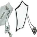 ESUPPORT White Universal Motorcycle Motorbike Bike 8mm 10mm Rear View Side Mirror Scooter ATV