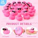 Sosation 36 Packs Mini Rubber Ducks with Sunglasses Sets 2.2 Inch Bath Squeaky Rubber Duckies Cute Float Bathtub Toys for Birthday Party Favors Class Carnival Prizes Car Decor(Pink)