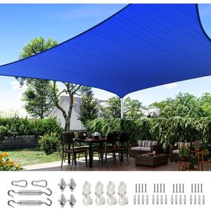 Quictent 24X24FT 185 GSM HDPE Square Sun Shade Sail Canopy 98% Sun Block Outdoor Patio Garden with Hardware Kit