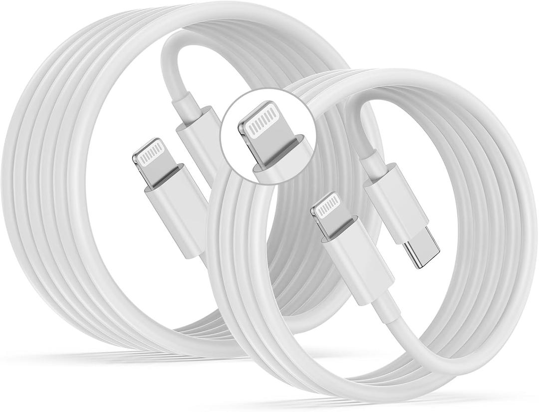 USB C to Lightning Cable 2Pack 6FT+10FT, [Apple MFi Certified] iPhone Fast Charging Cable, Power Delivery Type C Charging Cord for iPhone 14 13 12 11 Pro Max/XS/Max/XR/8/7/6 Plus SE, iPad Air/Pro