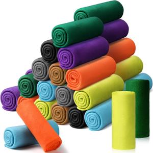 Kinlop 40 Packs Fleece Blanket Bulk 60 x 50 Inch Soft Lightweight Fleece Cozy Blanket Warm Throw Plush Pet Throw for Bed Couch Sofa Home Office Wedding Gifts Travel Camping(Fresh Color,40 Packs)