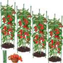 4PCS Tomato Cages for Garden, Tomato Trellis for Raised Garden Bed, 51.2" Tall Tomato Cage Plant Support for Pots, Gardening Supplies Trellis for Climbing Plants (High: 51.2 Inch)