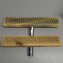 Steel Brooms, 2PCS 11.8" Wire Broom Brush with Robust Metal Holder, Wire Broom Head with Socket for Wooden Handle, Metal Broom Garden Broom for Household Kitchen Catering Commercial-Silver