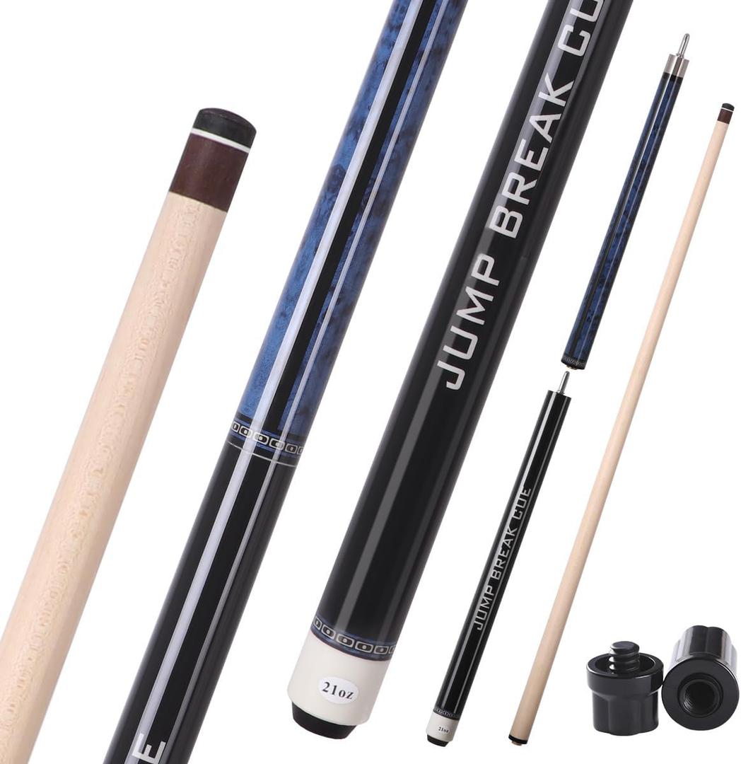 Heavy Hitter 3-Piece Jump Break Cue Stick, 23oz Heavy Jump Break Pool Cue,58 inch Canadian Hard Maple Break Cue, 13mm bakelite tip for Explosive Breaks and Effortless Jumps.