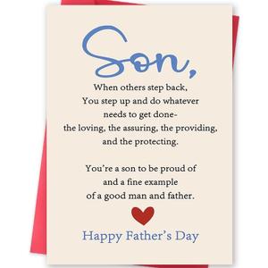 9 x Fathers Day Card for Son, Happy Father's Day Son Card, Fathers Day Gift for Men, Heartfelt Greeting Card for a Good Men and Father, Proud Parent Card