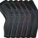 6 Pcs Long Compression Full Leg Sleeves Full Compression Knee Sleeves Braces Support for Men Women Arthritis Joint Pain Relief Reduce Varicose Veins and Swelling Cycling Sport