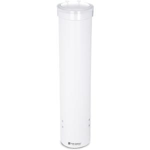San Jamar Medium Pull-Type Cup Dispenser 4-10 Oz. Cups with Flip Cap for Restaurants, Dining Halls, and Fast Food Plastic, 16 Inches, White