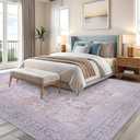 6x9 Area Rugs for Living Room, Bedroom - Machine Washable, Non-Slip Bedside Rug, Large Soft Floor Carpet for Office, Dining Room, Farmhouse and Home Decor, Urban Luxe/Cream