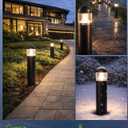 12 Pack Low Voltage Landscape Pathway Lights Wired, Outdoor Modern 12V LED Bollard Lights for Driveway Garden Walkway Yard Lawn (Included Connector), 2700K Warm White Waterproof, Black