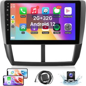 Leadfan Car Stereo for 2008-2012 Subaru Forester Impreza WRX Radio with Wireless CarPlay Android Auto, 9 Inch ToucScreen Display In-Dash GPS Navigation WIFI Bluetooth Unit MirrorLink,SWC+Backup Camera