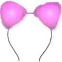 Light Up Soft White Furry Kitty Cat Ears Headband with Pink LED Lights
