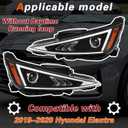 TODO Headlights Assembly Compatible with 2019 2020 Elantra Driver and Passenger Side92101-F3500 92102-F3500