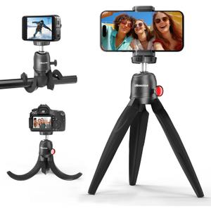 UBeesize Flexible Tripod for iPhone and Samsung with Remote and Phone Holder, Ideal for Video Recording, Vlogging, and Selfies, Compatible with Canon and Sony Cameras