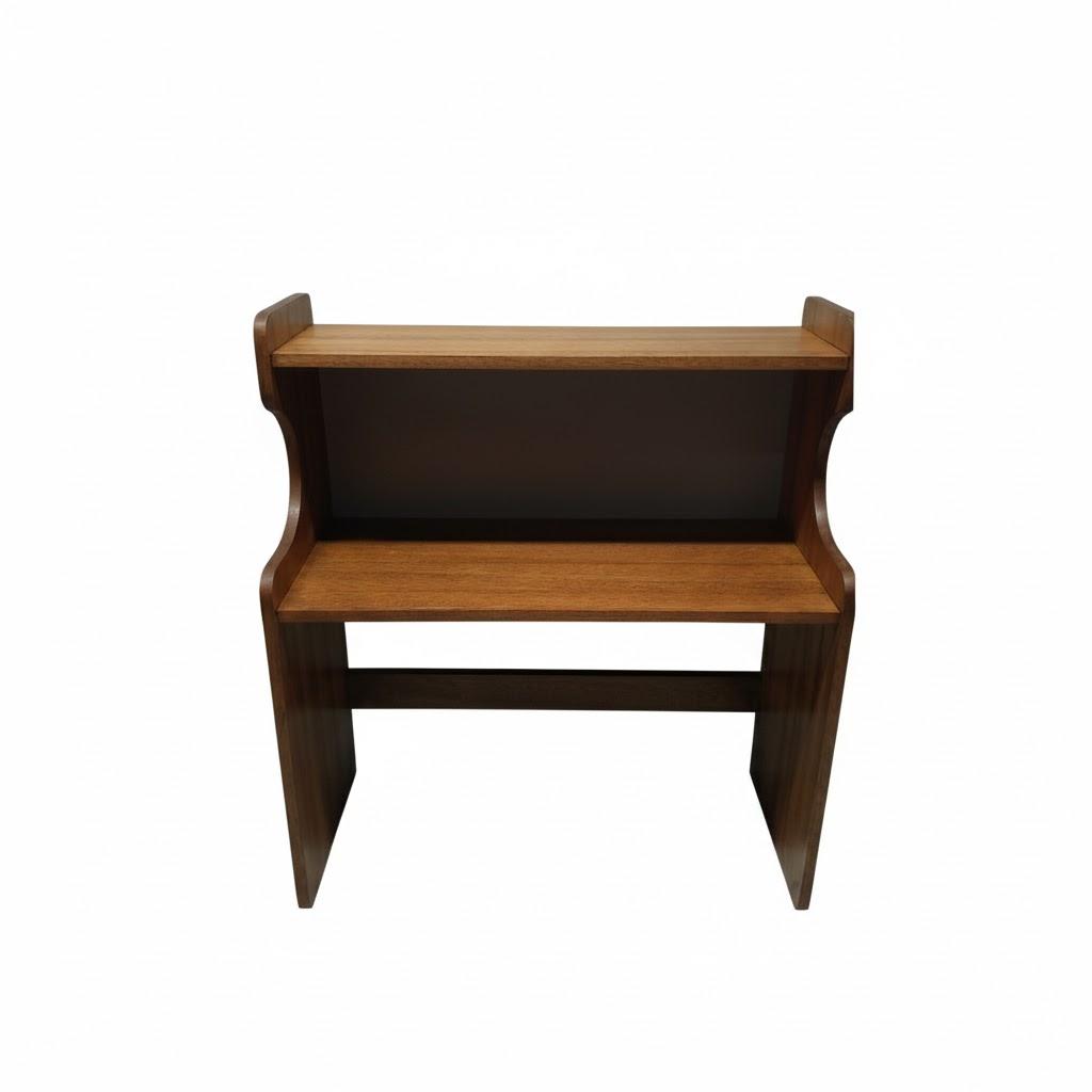 Small Book Shelf, Desktop Shelves for Small Spaces, Home and Office Book Organizer with Wooden Bookshelves, Kids Book Display, Dark Brown