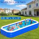 Extra Large Inflatable Swimming Pool for Adults - 180'' x 76'' x 22'' Extra Large Blow-Up Pool Oversized Thickened Family with Pump, 15FT Extra Long Inflatable Pools for Backyard, Easy Set Big Pool