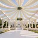 50ftx40ft Beige Ceiling Curtain for Wedding Parties, 60"W x 480"L
