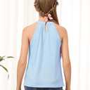 GORLYA 2 Pack Girls Halter Neck Summer Sleeveless Shirt Multipacks Casual Curvy Tank Tops for 6-14Y(GOR1232,8Y,Red+Blue)