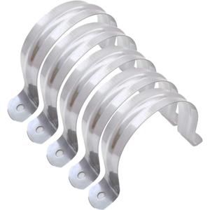 6 Pcs 4inch Rigid Pipe Strap,Two Hole Stainless Steel Strap U Bracket, Widened Tube Strap Tension Clip Assortment Kit Heavy Duty Pipe Clamp110mm