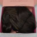 PANEWAY Wavy Curly Hair Topper - 20inch Long, Natural Brown With Highlights, Clip In Synthetic Wiglets (20 Inch)