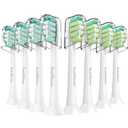 SuitShine Replacement Toothbrush Heads Compatible with Philips Sonicare and More Click-on Handles 8 Pack White