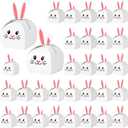 3 x Honoson 24 Pcs Bunny Gift Boxes Easter Treat Boxes Bunny Paper Goodies Bag Cute Candy Gift Box Rabbit Shape Bakery Cookie Containers for Easter Birthday Wedding Party Favors(White)