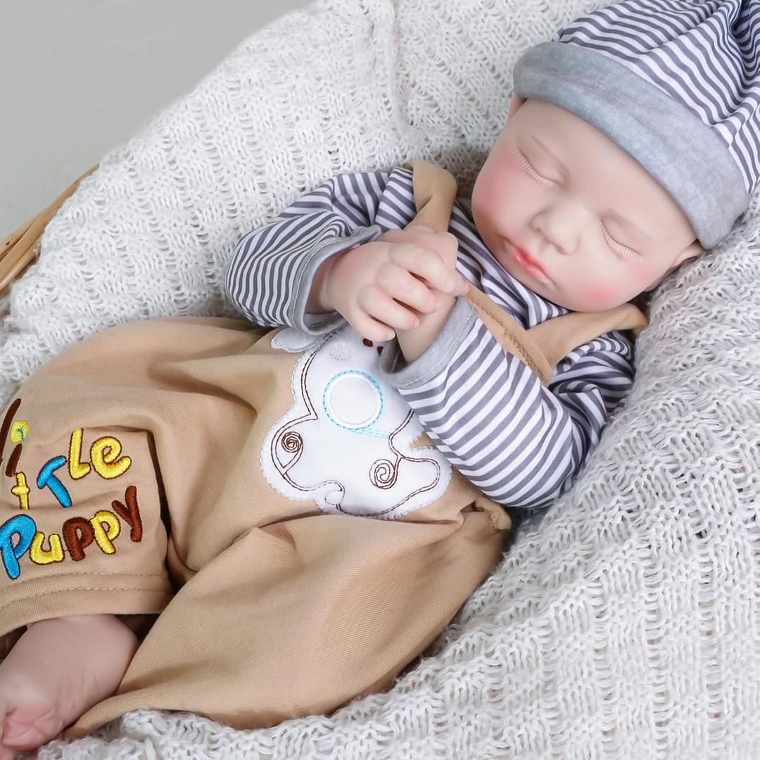 Lifelike Reborn Baby Dolls Boy - 18-Inch Baby Soft Body Realistic-Newborn Baby Doll Full Silicone Baby Dolls with Toy & Gift Box for Kids (James-boy-ivory White)