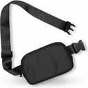 Boutique Belt Bag | Crossbody Fanny Pack for Women | Cute Mini Everywhere Bum Hip Waist Pack | Small Fashion Travel Chest Bag | Matte Black | Adjustable Extended Strap